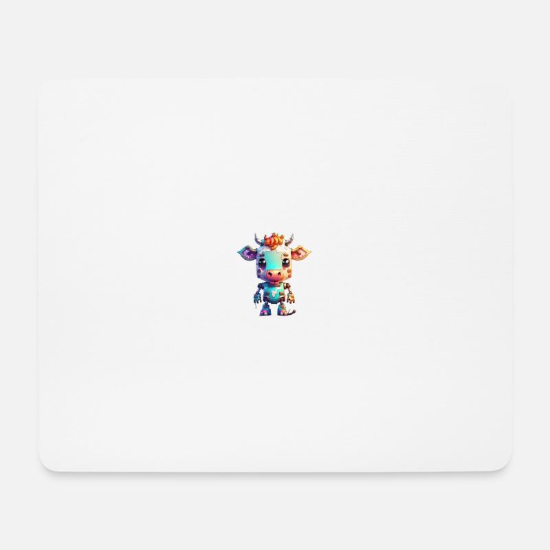 Roboter Kuh - Mousepad (Querformat) - Weiß
