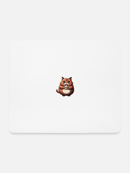 Cat eating Cake (Magical Animals Collection) - Mouse Pad (horizontal) - white