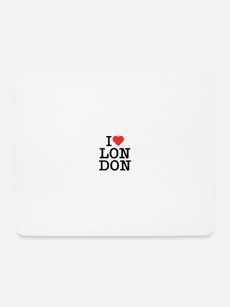 I Herz Kunst Rot Typografie - Mousepad (Querformat) - Weiß