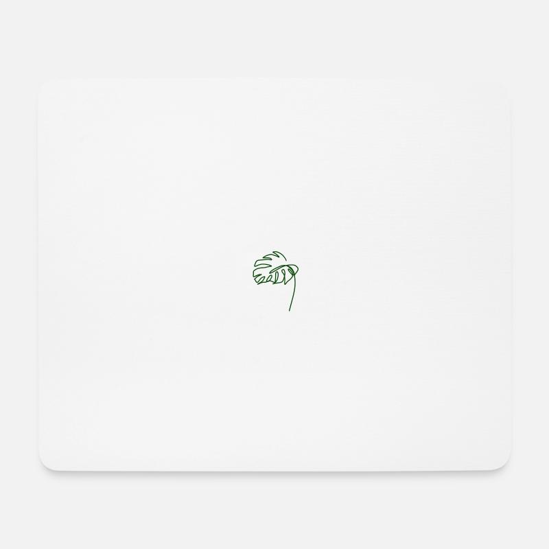 Tropisches Blatt – Monstera Sketch Grün - Mousepad (Querformat) - Weiß