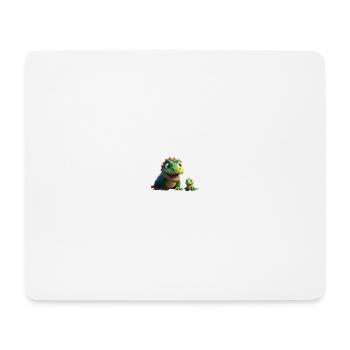 Deux amis dinosaures mignons - Tapis de souris (format paysage) - blanc - Devant