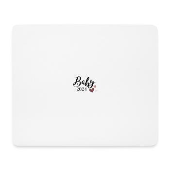 Baby 2024 Aufdruck rosa - Mousepad (Querformat) - Weiß - Vorne