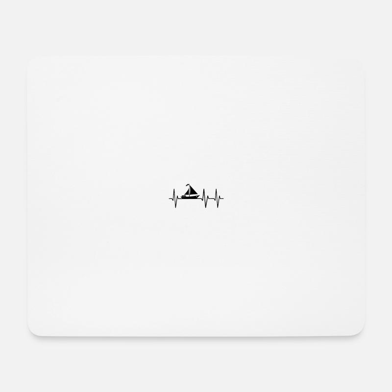 Segelboot Heartbeat Segelboot Segelboot - Mousepad (Querformat) - Weiß