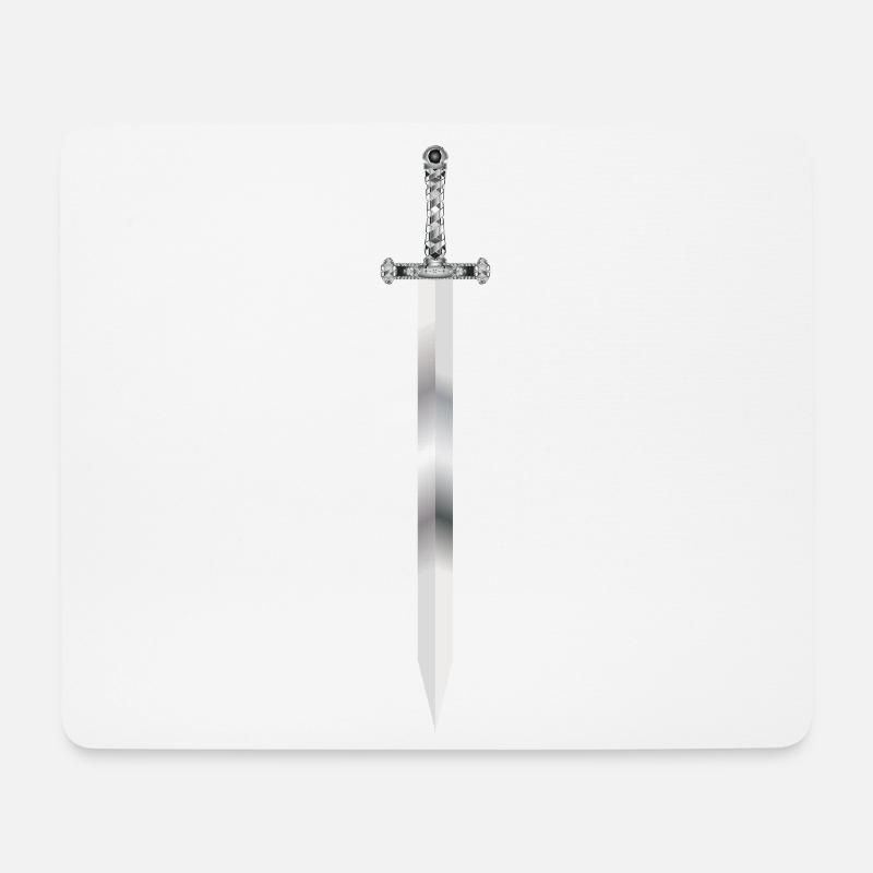 kunstvoll gestaltetes Schwert edel schimmernd - Mousepad (Querformat) - Weiß