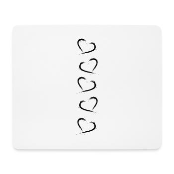 5 Herzchen untereinander Herz Design Modern Vektor - Mouse Pad (horizontal) - white - Front