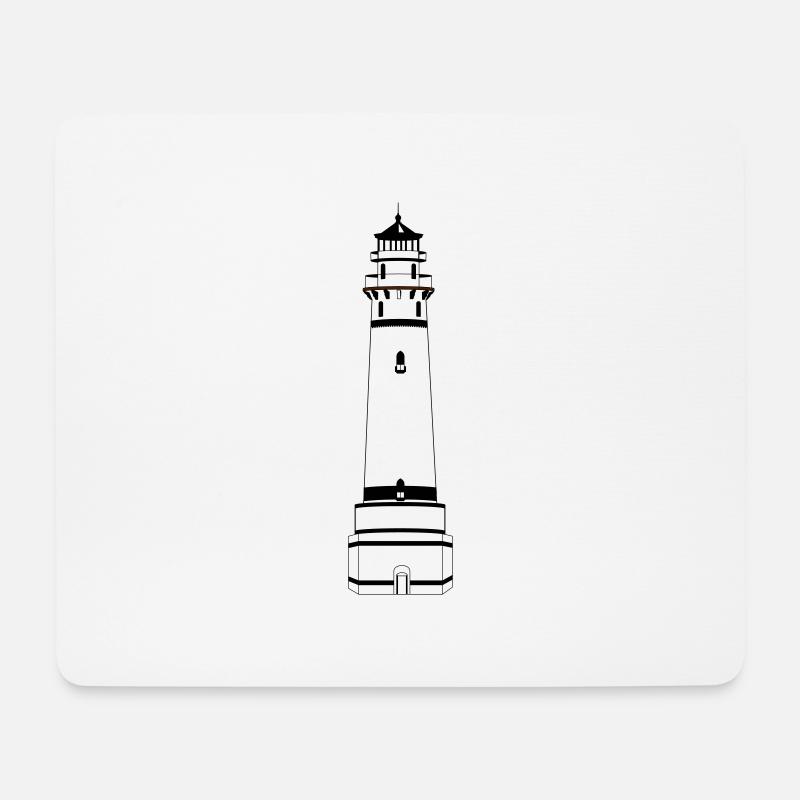 Leuchtturm 1 - Mousepad (Querformat) - Weiß