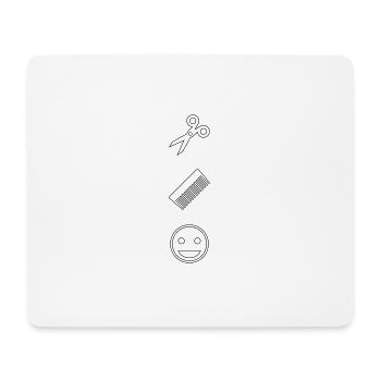 Schere, Kamm, Smiley - Mousepad (Querformat) - Weiß - Vorne