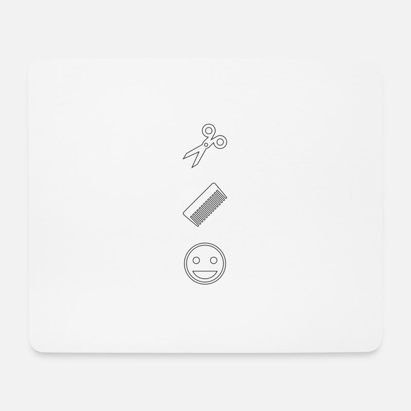Schere, Kamm, Smiley - Mousepad (Querformat) - Weiß