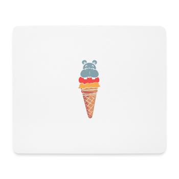 Hippo-Eis Süße Geschenk - Mousepad (Querformat) - Weiß - Vorne