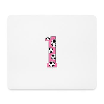 1st Birthday Football Pink - Mouse Pad (horizontal) - white - Front