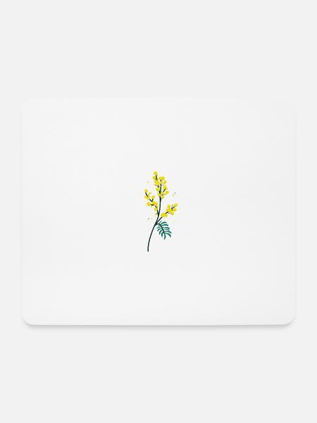 Little Flowers – Mimosa - Mousepad (Querformat) - Weiß