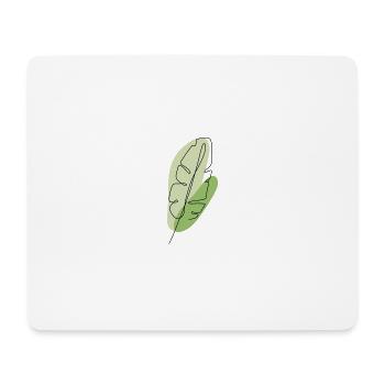 Blatt one line - Mousepad (Querformat) - Weiß - Vorne