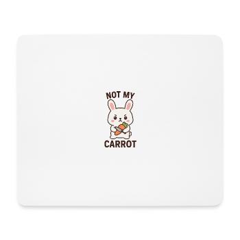 Not My Carrot – Lustiges Chibi-Kaninchen Design - Mousepad (Querformat) - Weiß - Vorne