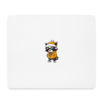 Waschbär Winter - Mousepad (Querformat) - Weiß - Vorne