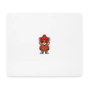 Tiger Winter Comic - Mouse Pad (horizontal) - white - Front
