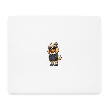 Golden Retriever Dog Winter Comic Funny - Mouse Pad (horizontal) - white - Front