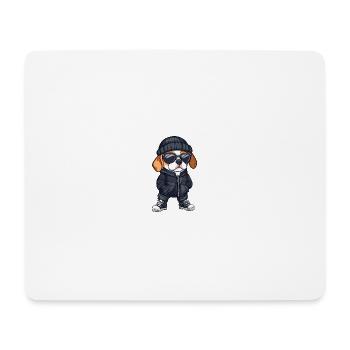 Beagle Hund Winter Comic - Mousepad (Querformat) - Weiß - Vorne