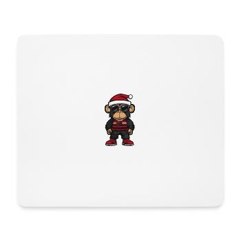 Affe Weihnachten Cool X-Mas - Mousepad (Querformat) - Weiß - Vorne