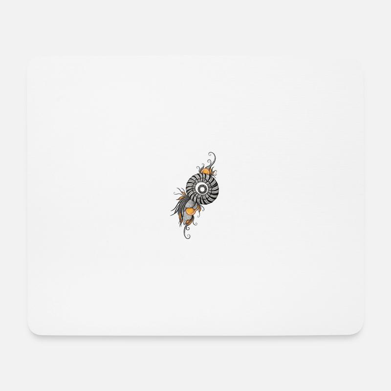 Nautilus Spiral with Orange Accents - Mouse Pad (horizontal) - white