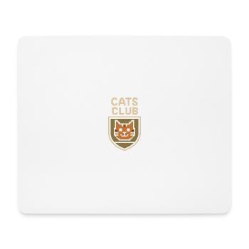 Pixel-Art Katzen-Club Emblem - Mousepad (Querformat) - Weiß - Vorne