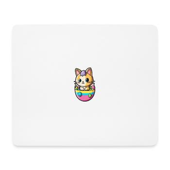 Chat de Pâques - Tapis de souris (format paysage) - blanc - Devant