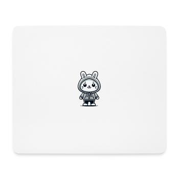Lapin joueur - confiant et cool - Tapis de souris (format paysage) - blanc - Devant