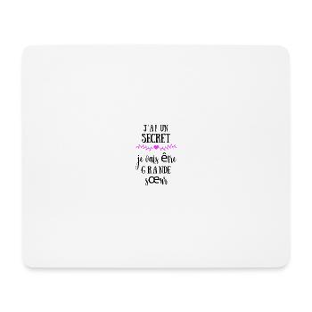 I have a secret, I'm going to be a big sister - Mouse Pad (horizontal) - white - Front