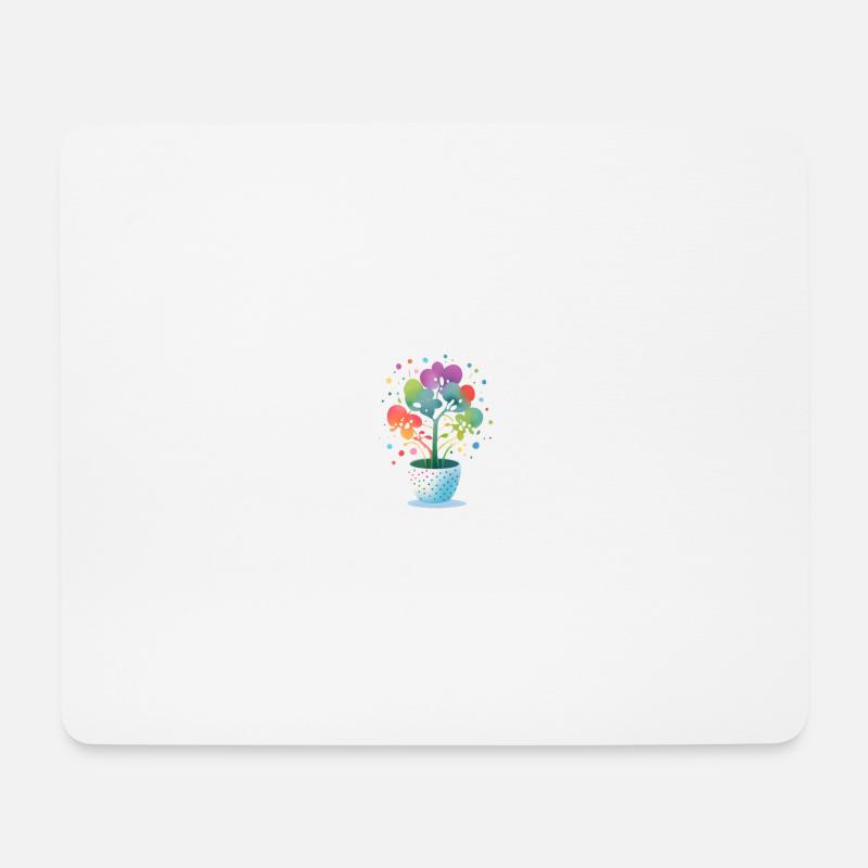 Wunderschöne bunte Blume - Symbol für Veganismus - Mousepad (Querformat) - Weiß