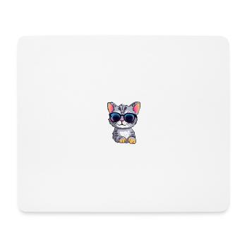 Little cute cat wearing sunglasses. - Mouse Pad (horizontal) - white - Front