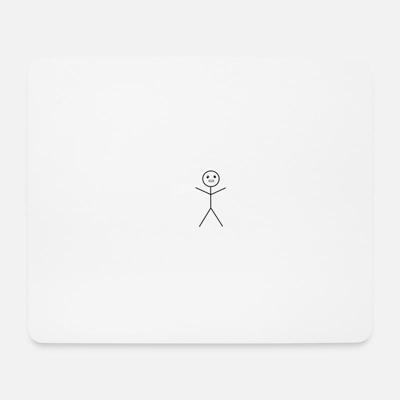 Strichmann Böse - Mousepad (Querformat) - Weiß
