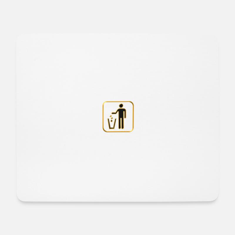 Papierkorb - Mousepad (Querformat) - Weiß