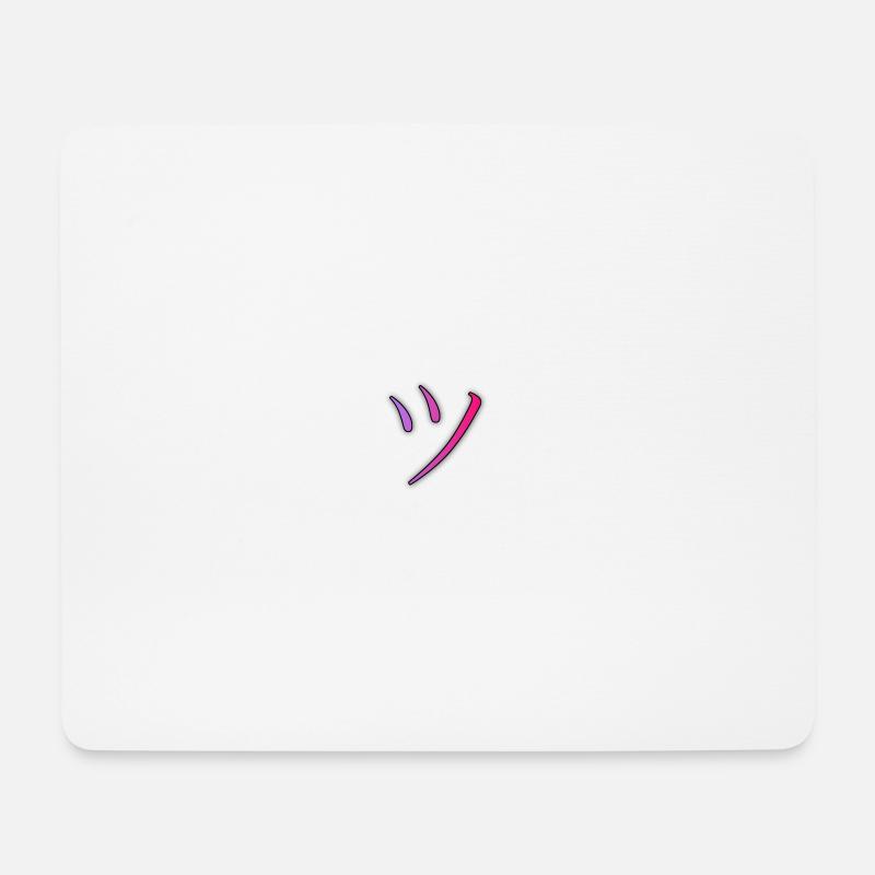 Lächelndes Gesicht schräger Mund Fröhlich - Mousepad (Querformat) - Weiß