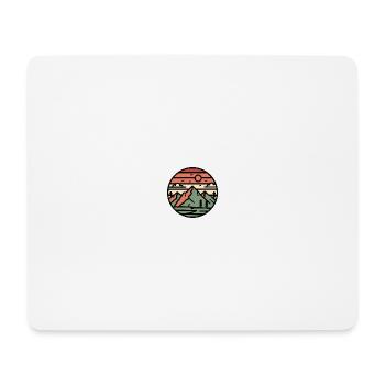Kreislandschaft Berge im Sonnenuntergang - Mousepad (Querformat) - Weiß - Vorne