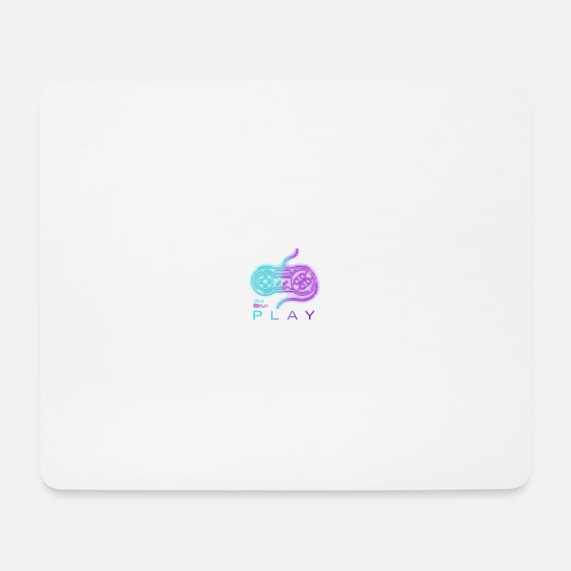 Neon Retro Controller Nostalgie - Mousepad (Querformat) - Weiß