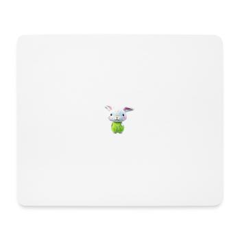 Lapin tricoté mignon - Tapis de souris (format paysage) - blanc - Devant