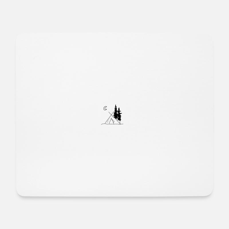 Zelt im Wald in den Tannen bei Nacht geschenk - Mousepad (Querformat) - Weiß