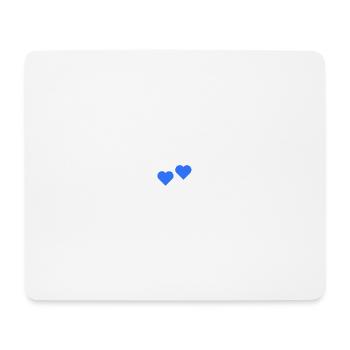 2 Herzen blau - Mousepad (Querformat) - Weiß - Vorne