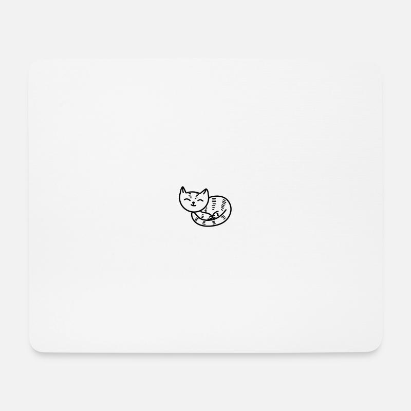 Snoozing Kitty (Tiger) - Mousepad (Querformat) - Weiß