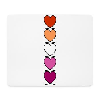 LGBTQ Pride Lesbe Herzen lesbische Flagge Lesbisch - Mousepad (Querformat) - Weiß - Vorne