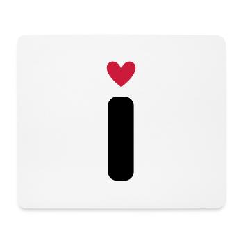 "I" mit Herzchen - Mousepad (Querformat) - Weiß - Vorne