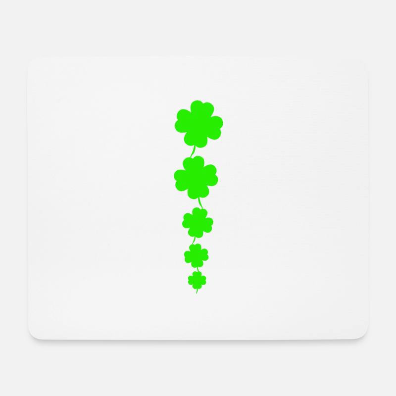 Kaskadierende Neon VierBlatt-Klee - Mousepad (Querformat) - Weiß