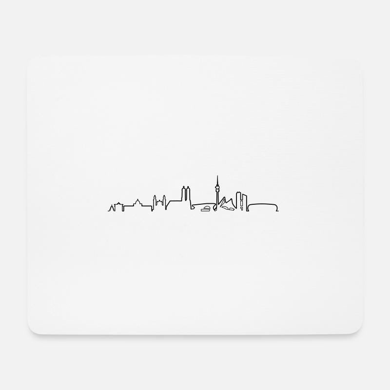 Skyline - München 2018 - Mousepad (Querformat) - Weiß