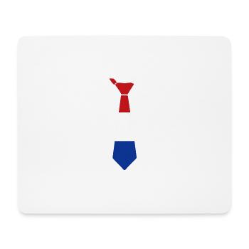 Cravate tricolore en rouge, blanc, bleu - Tapis de souris (format paysage) - blanc - Devant