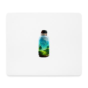 Flasche mit einem Wald - Mousepad (Querformat) - Weiß - Vorne