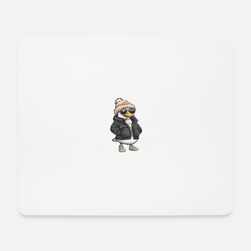 Gans Winter - Mousepad (Querformat) - Weiß