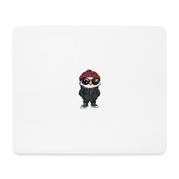 Eule Winter Comic - Mousepad (Querformat) - Weiß - Vorne