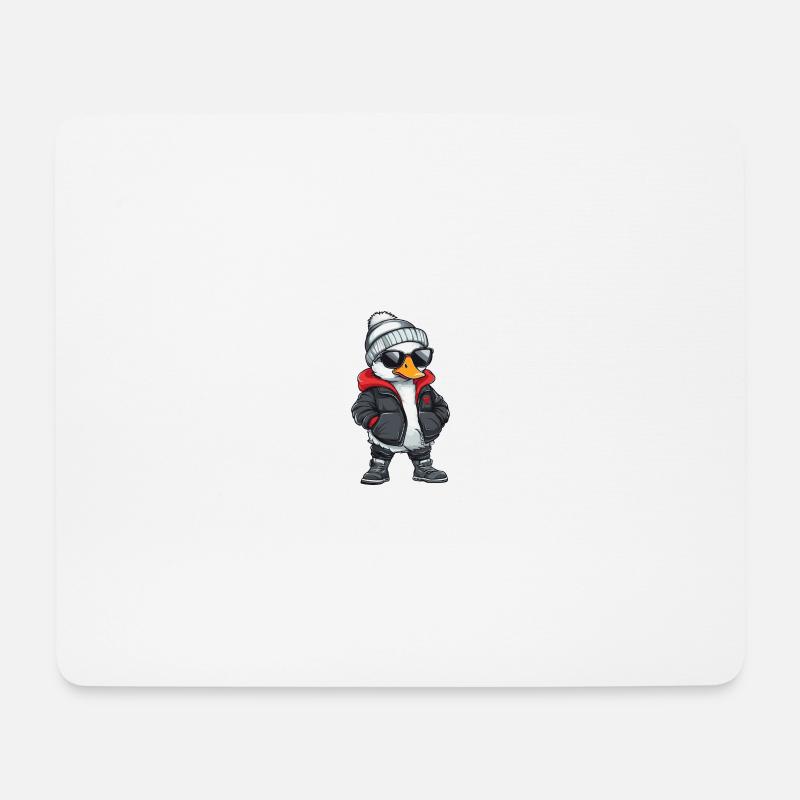 Gans Winter Comic - Mousepad (Querformat) - Weiß