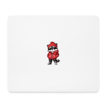 Raccoon Winter Comic - Mouse Pad (horizontal) - white - Front