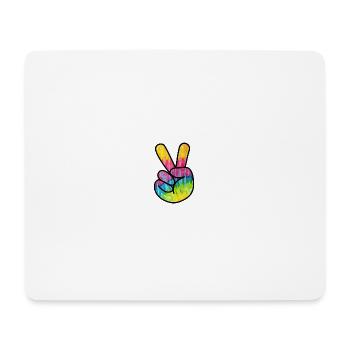 Hand Peace - Mousepad (Querformat) - Weiß - Vorne