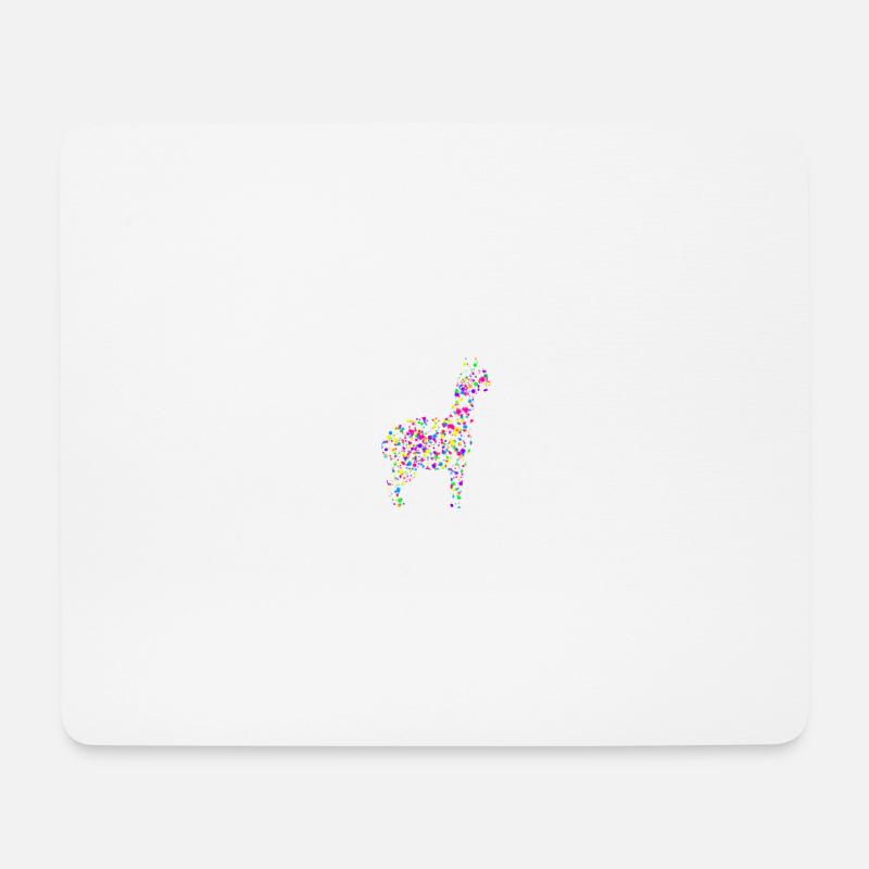 buntes Alpaka - Mousepad (Querformat) - Weiß